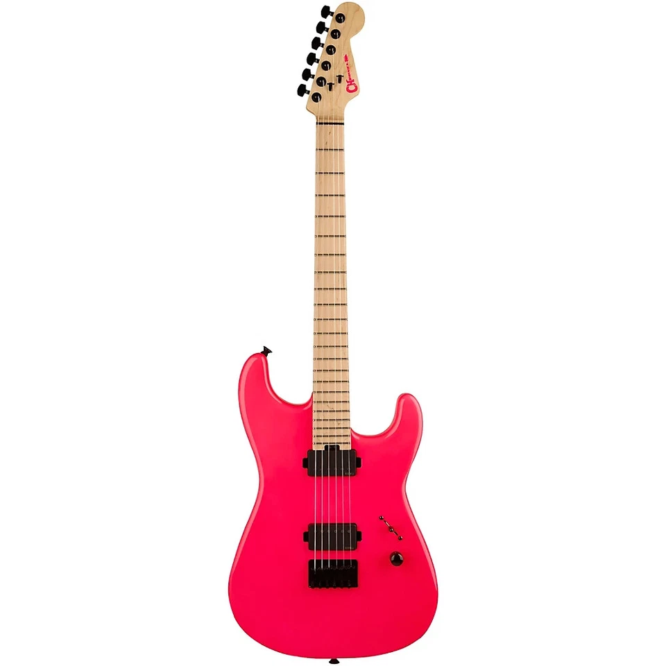 Charvel Sean Long Pro-Mod San Dimas Style 1 HH HT M Electric Guitar Neon Pink - Image 2 of 4