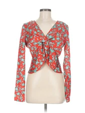 Love, Whit by Whitney Port Women Red Long Sleeve Blouse M