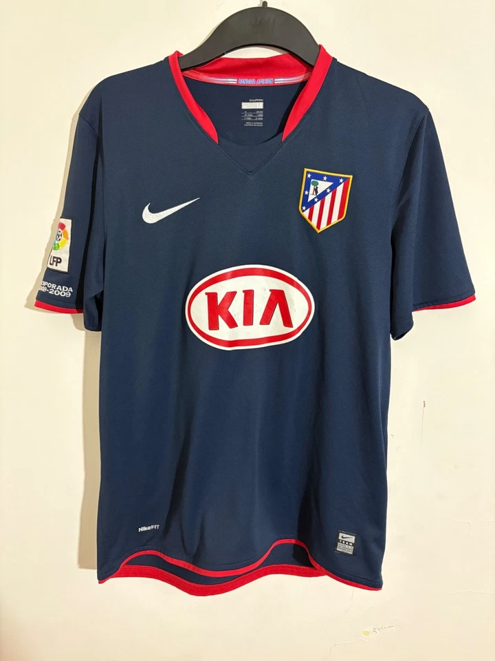 2009 Nike Atletico Madrid Away Soccer Jersey football tshirt Sergio Agüero Men M - Image 2 of 4