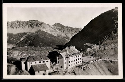 Passo dello Stelvio, Hotel Passo dello Stelvio col Piz Umbrail, Postcard 
