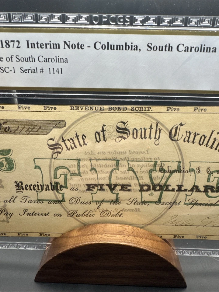 State Of South Carolina Columbia $5 1872 Net About Uncirculated - Image 4 of 4