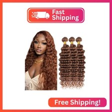  30 Brown Bundles Human Hair Deep Wave Bundles 16 18 20 Inch Light Brown Deep Wa