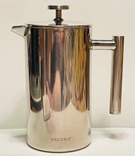 Secura French Press Coffee Maker 304 Grade Stainless Steel 34 oz. 8 1/2" tall