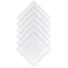 Zenssia Men's Pure Cotton Handkerchiefs with Hem, Bulk Set Hankies White, 6 Pcs