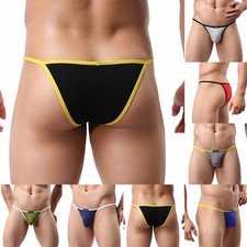 New Arrival Stylish Men's Underpants G String T Back Thongs See Through Mesh