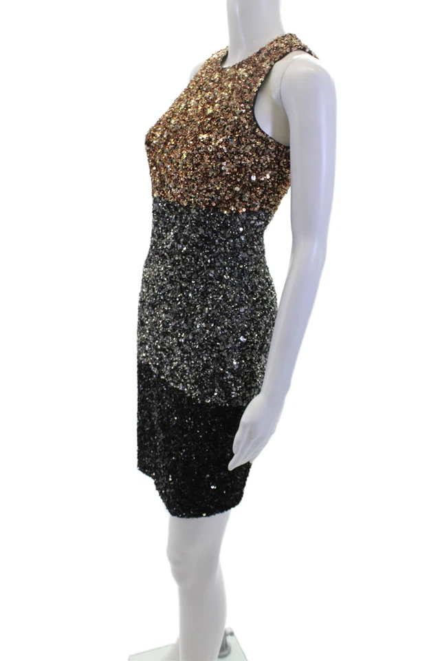 Vestido French Connection para mujer color bloque lentejuelas cuello redondo multicolor talla 4 Foto 2 de 4