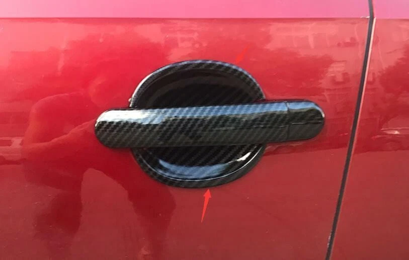 Cubierta de taza de tazón de puerta exterior de fibra de carbono para Volkswagen Jetta MK6 2012~2018 Foto 3 de 4