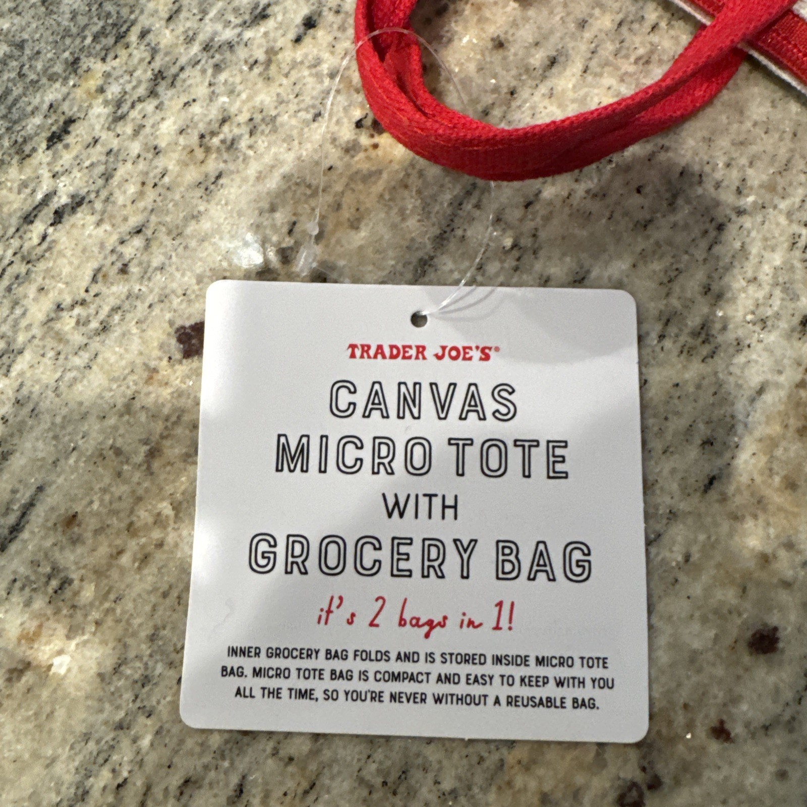 2025 Trader Joe's Canvas Micro Tote with Grocery Bag Red Limited Edition