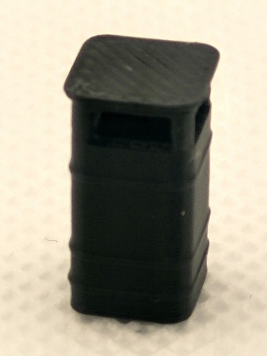 pack of 6 1:76 scale HO/00 gauge black street litter bins model railway - Photo 2/3