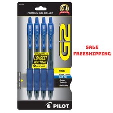 Pilot, G2 Premium Gel Roller Pens, Fine Point 0.7 mm, Blue, Pack of 4