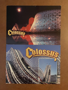 Six Flags Magic Mountain Colossus Roller Coaster Postcards 1989