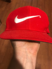 RARE-Otto tag Taiwan  -Nike Red Baseball Cap-Big Big Swoosh-snapback hat-1990-95