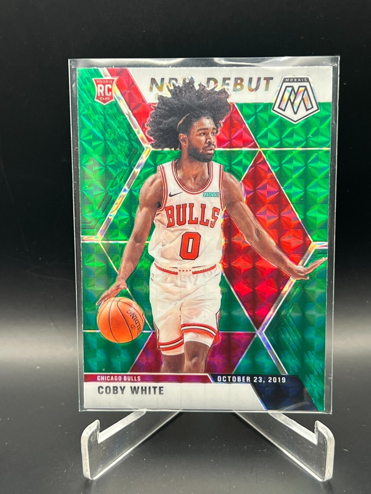 2019-20 Mosaic Coby White NBA Debut Green Prizm #264 Rookie Chicago Bulls