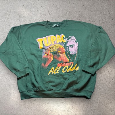 Tupac Against All Odds Graphic Crewneck Sweatshirt Men s M FREE SHIPPING