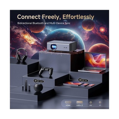 4K Projector with Netflix& Dolby Audio, 1200ANSI Auto Focus&6D