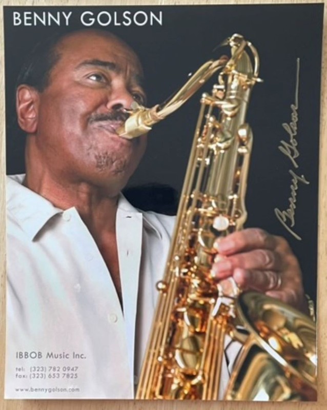 BENNY GOLSON, 100% AUTHENTIC AUTOGRAPHED 8" x 10" PHOTO, MUSICIAN, R.I.P.