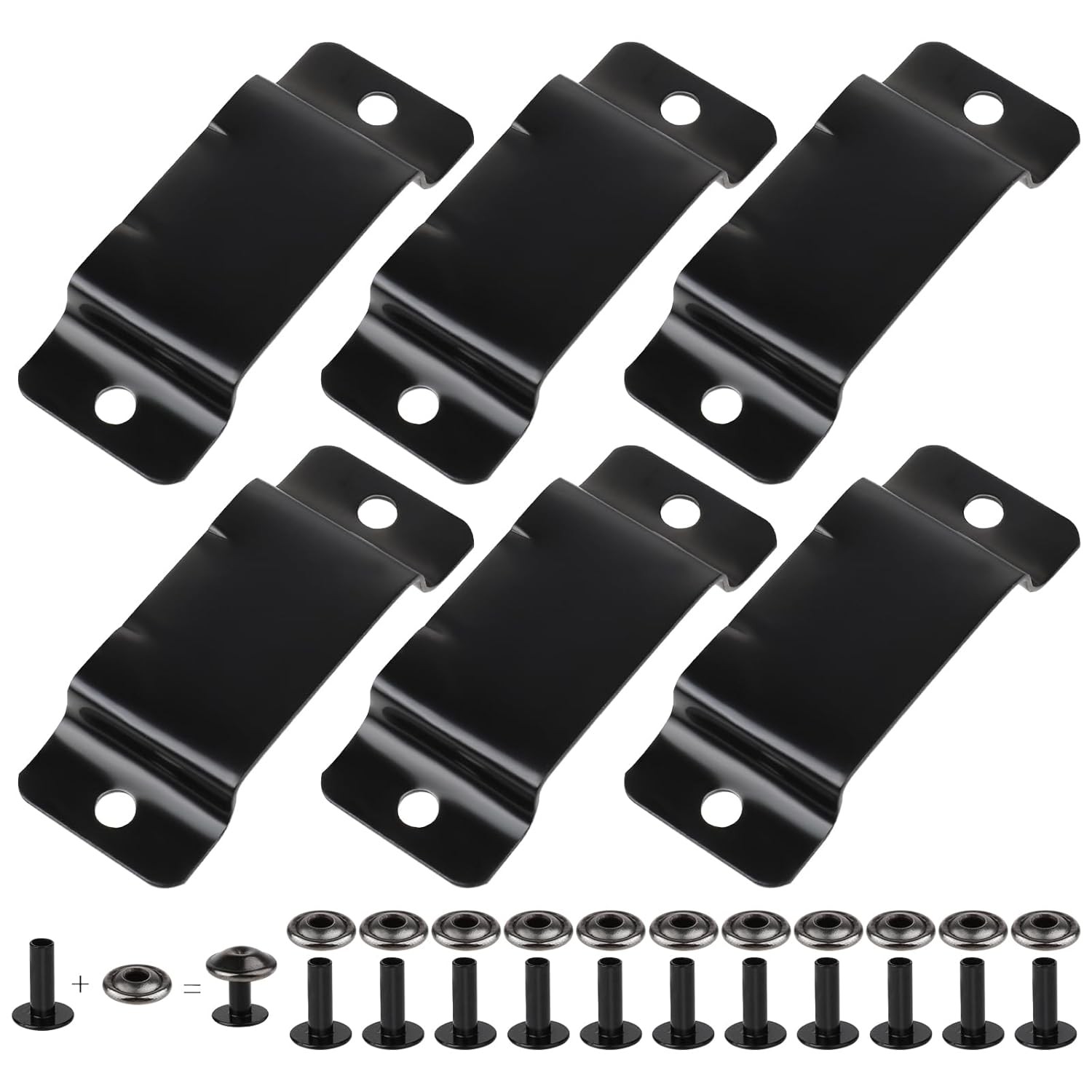 6 Pcs Tape Measure Holder Clip Measuring Metal Black 