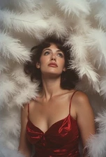 5x7 Feathery Fine Art Female Portrait Photography Collectible S109