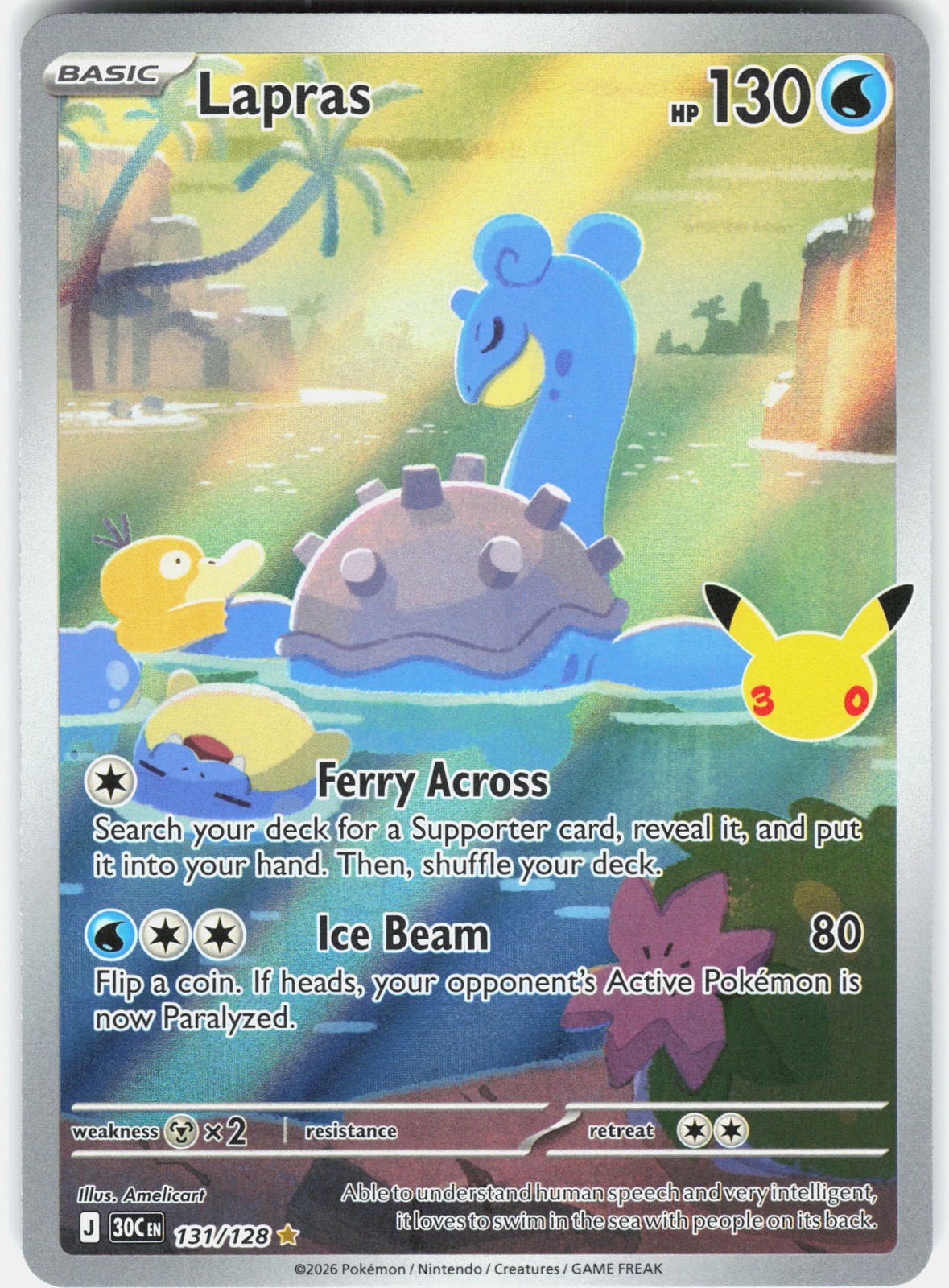 Lapras Holofoil [30C - 131/128]Near Mint