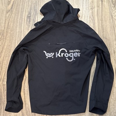 Rare Kroger Delivery Windbreaker Rain Jacket w/ Detachable Hood Reflective