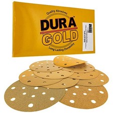 Dura-Gold 6" Gold Sanding Discs, Assortment of 10 Grits, 17 Hole, Grits 60