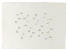 Tess Jaray Signed Etching 1971 Minimal Geometric Op Art Ed 1/50 31x21