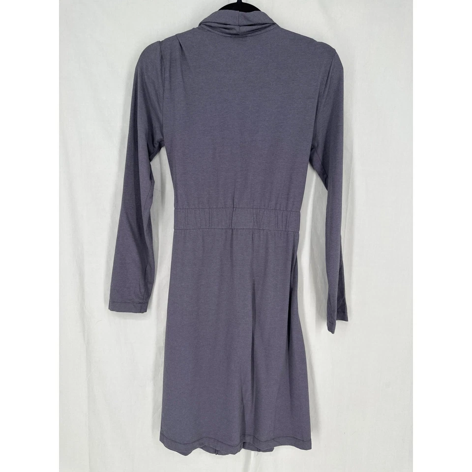 Bata Soma Mujer Pequeña Gris Restauradora Tejida Aloe Suave Envoltura Estilo Bolsillos Elastizados Foto 3 de 4