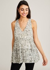 Hatch Maternity Women  s THE AUSTRA TANK Shadow Grey Silk Size 1 S/4-6 NEW