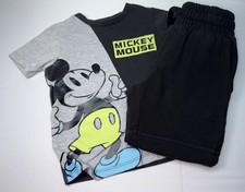 Disney Toddler Boys Size 3/4 Mickey Mouse 2-Piece Graphic Tee Joggers Outfit