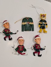 Lot of 5 Minnesota Wild Christmas Tree Ornaments Nino Dubnyk Parise Nordy Jersey