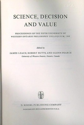 WISSENSCHAFT, ENTSCHEIDUNG UND WERTLAUGUNG - HINTERN - PEARCE D. REIDEL VERLAG 1973 \