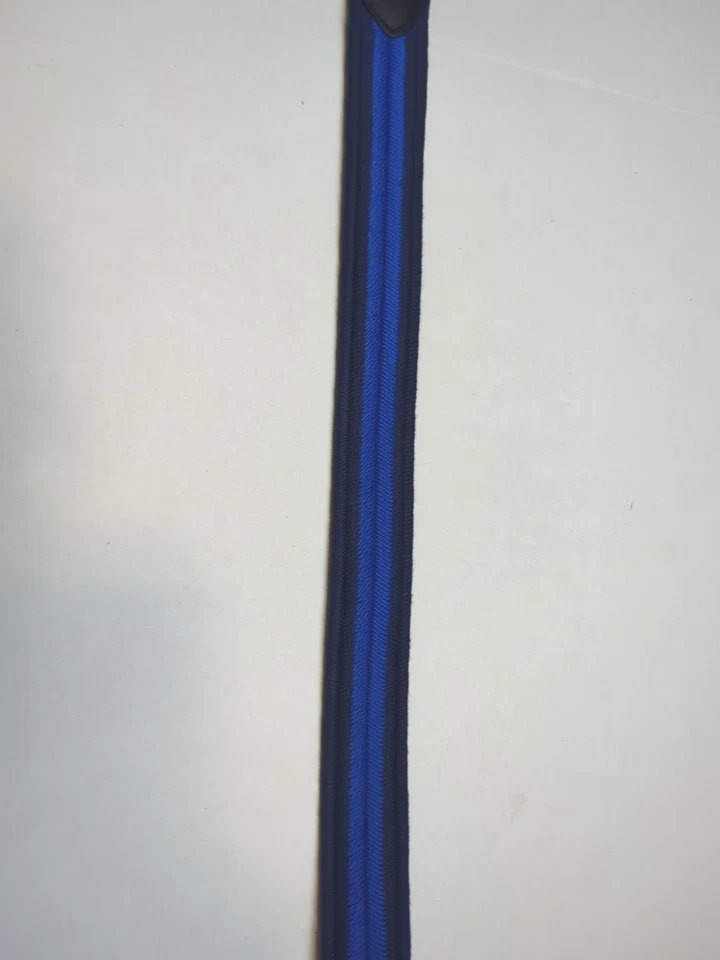 New Tommy Bahama Men's Stretch Belt Size L 38-40 Blue Woven Cotton Leather Ends - Image 4 of 4