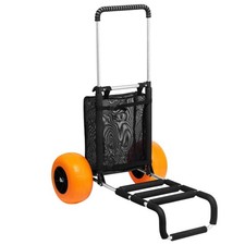 Durable Beach Cart 12in Foam Wheels 165lb Load Capacity Foldable Rustproof