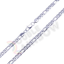 18-36"Men Stainless Steel 6mm Gold/Silver Plated Figaro Cut Chain C23