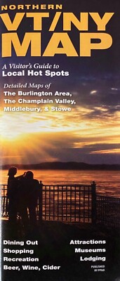 Northern VT / NY Map Guide Burlington Champlain Valley Stowe Middlebury And More