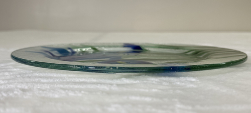 NIB Fusion Art Glass Iris Sky Plate William McGrath 11” InKogneto Bnfts Charity - Picture 5 of 9