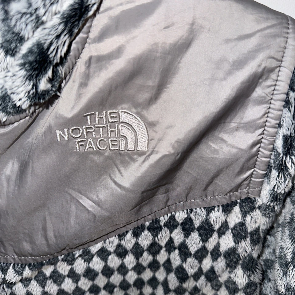 CHAQUETA POLAR THE NORTH FACE JUVENIL Cremallera Completa Gris Patrón Con Capucha Talla XL 18 Foto 3 de 4