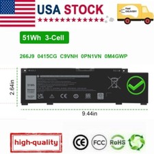 266J9 Battery for Dell Inspiron G3 3500 3590 3790 G5 5500 5505 Ins 14-5490 51Wh