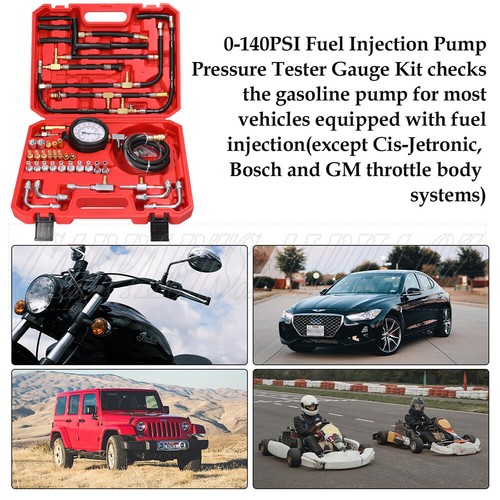 Universal Fuel Injection Gauge Pressure Tester Test Kit Car System Pump Tool Set - Picture 10 of 12