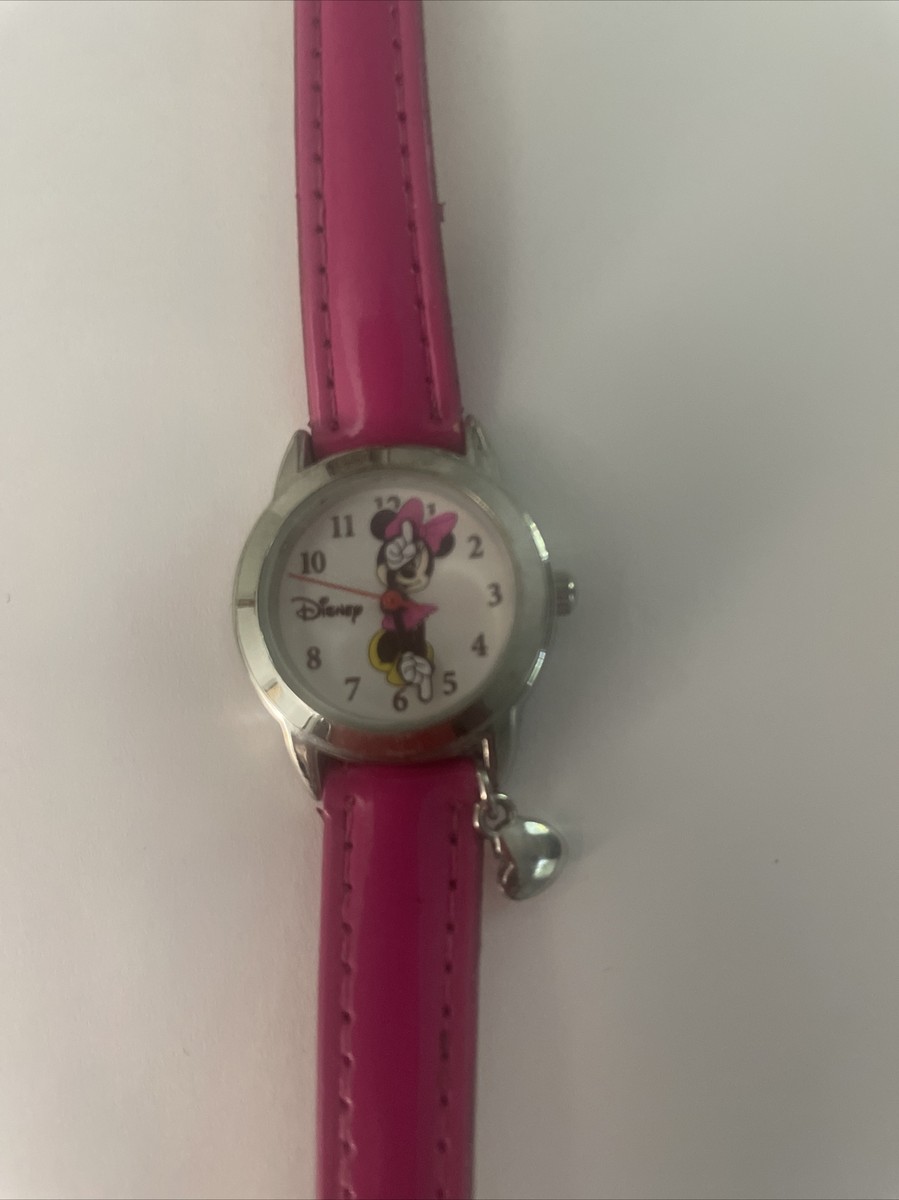 Disney Minnie Mouse Girls Watch With Heart Charm & Pink Band  display picture 3