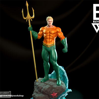 Statue Aquaman 3D Résine – 18 Cm, Non Peinte, Modèle Sanix 3D Brut