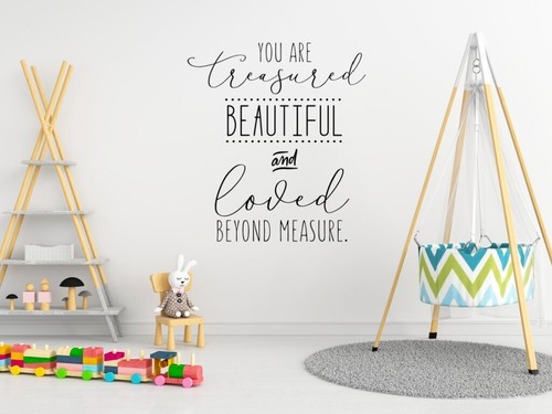 YOU ARE TREASURED BEAUTIFUL LOVED Home Decor Quote Wall Decal Words Lettering