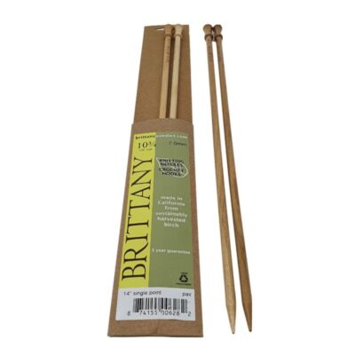 Bretagne Birke Stricknadeln 14'' einspitzig Holz 35 cm