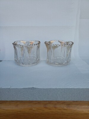 Pair EAPG Tarentum Ladders #292 Open Sugar Clear w/ Gold Flash 2-3/8'' T Ca 1901 