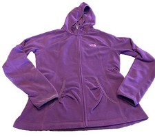 The North Face Women s Purple Fleece Hooded Zip Up Small
