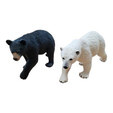 SAFARI Ltd BLACK BEAR and Polar Bear Woodland Wild Animal FIGURE 2008 RETIRED