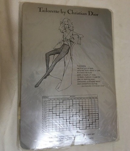 Vintage Christan Dior 4359 Tailorette Alibaster Size 1 Pin Stripe Pantyhose FS! - Picture 3 of 3