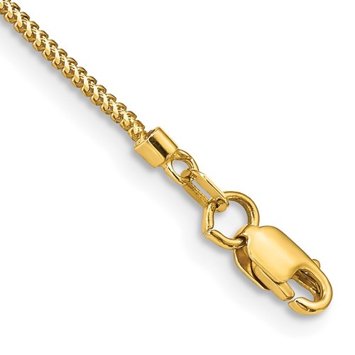 14K Yellow Gold .9mm Franco Chain Bracelet 7" 1.44g Gift for Mother
