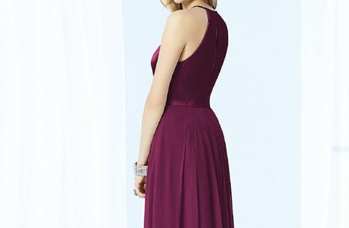 After Six 6705...Full Length, Halter, V-Neck Dress...Ruby....Size 12....NWT - Picture 4 of 6