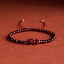 Natural Garnet Pixiu Beads Healing Reiki Crystal Luck Dainty Men Women Bracelet